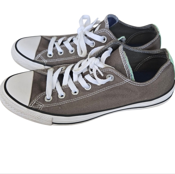 Converse Gray/Mint Canvas Sneakers M7/W9 - Picture 2 of 8